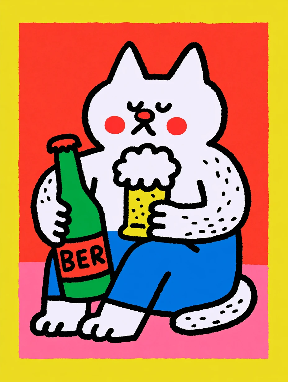 Cat With Beer